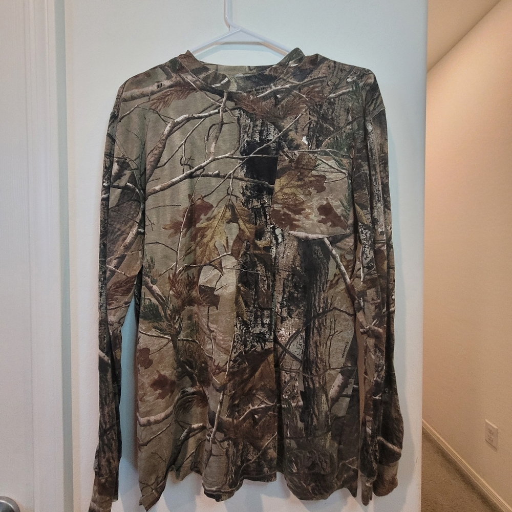 Russell Athletic Brown and Green Long Sleeve Tee